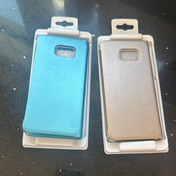 Samsung Galaxy S6 Edge Flip Wallet Case-Teal and gold bundle New ,open for photo - Picture 4 of 9
